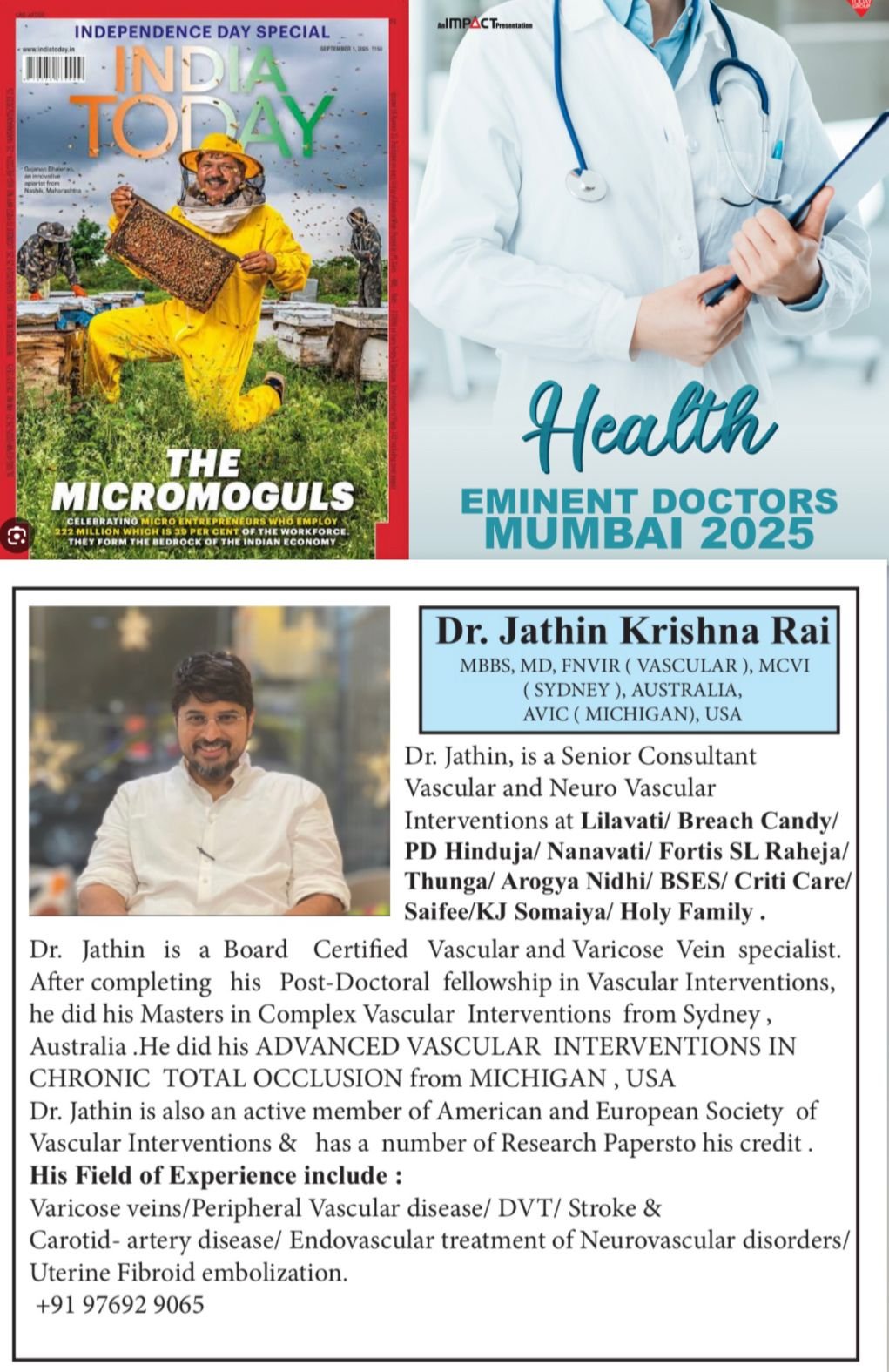 dr jathin mention in India Today